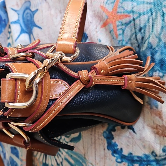 Vintage Dooney & Bourke Pebble Leather Tassel Satchel - Picture 9 of 15